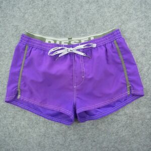 Diesel Shorts Mens Large Purple Visper 41 D core Swim Suft Trunks Lined Elastic